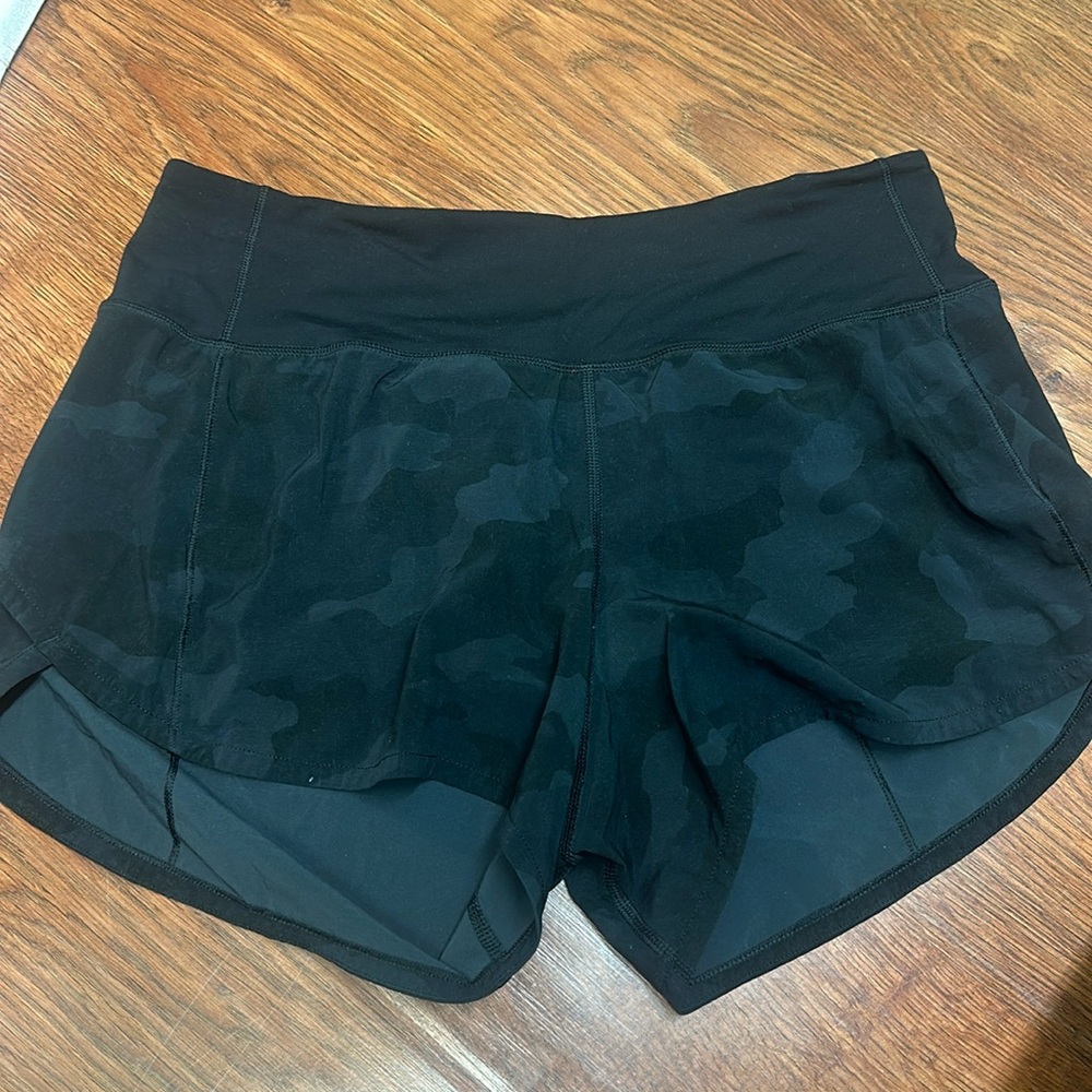 Lulu Lemon black camo shorts